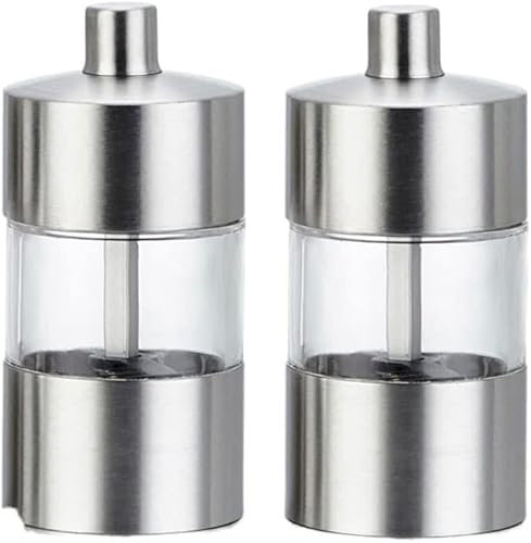 Pepper Grinder Stainless Steel Salt and Pepper Grinder Set of 2, Premium Pepper Mill, Pepper Grinder, Salt and Pepper Grinder Set Kitchen Spices Mill (Brass)