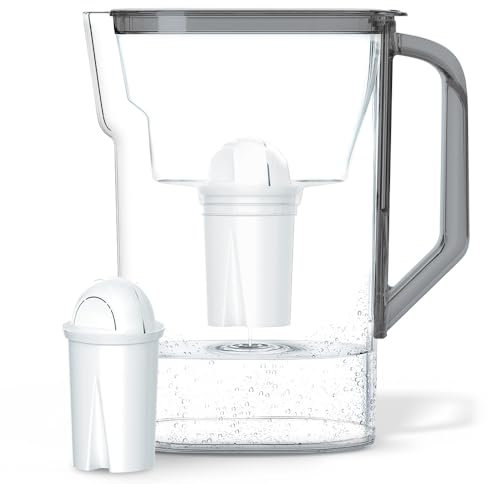 Wessper Jarra Filtradora de Agua 2.7 L, Compatible con el Filtro Brita Classic para Puerta de Nevera | Filtro de Agua que Reduce la Cal y el Cloro, Agua filtrada | Jarra Filtrante + Cartucho – Negro