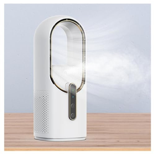 BesBet Ventilateur Colonne sans Pale, Rechargeable par USB,avec Humidificateur Climatiseur Commande Tactile Ventilateurs, Plus SûR pour Les Enfants