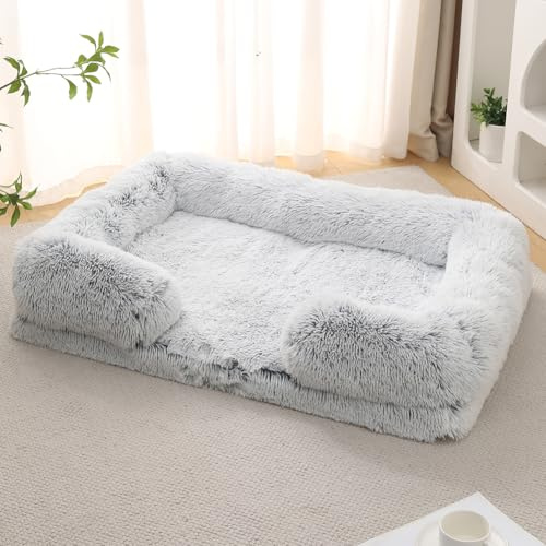 80x53cm Panier pour Chien Dehoussable et Lavable,Lit Chat Orthopedique