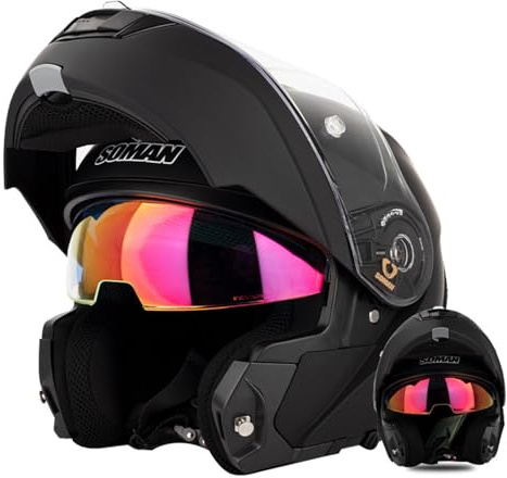 BGGNG Motorradhelm Klapphelme,DOT/ECE-Zertifiziert Motorrad Integralhelm mit Doppelvisier Klapphelm Motorradhelm Integralhelm Outdoor Schutzhelm für Erwachsene Damen Herren G,4XL=67-68cm