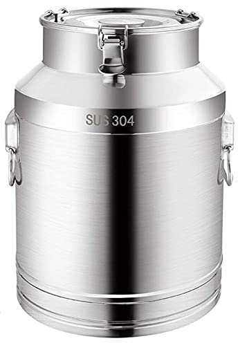 Bidon à Lait en Acier Inoxydable 304, Seau à Lait, Seau à vin, fourre-Tout, Baril d'huile, boîte à thé avec Couvercle scellé, pour Liquide, Solide / 20 L