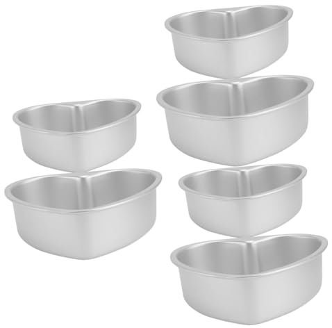 TOPBATHY 6 Piezas Molde Pastel Corazón Placa Para Hornear Desmontable Molde Pastel Gasa Molde Para Pastel Corazón Pequeño Bandeja Para Hornear Pan Aluminio Pastel Huevo
