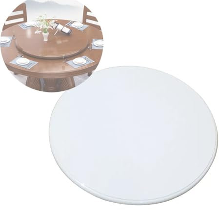 Lazy Susan Drehplatte Holz Esstisch Drehteller 360° Drehbares Tablett für Küche, Großer Drehbar Plattenteller Ø60-100cm, Mit Silent Base, Antis-Rutsch Arbeitsplatte Servierplatte(White,100cm(39inch))