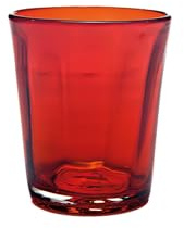 Zafferano Lot de 6 Verres Tumbler Série Bei en Verre coloré Rouge, Fabrication Artisanale à la Main, Design raffiné pour la Table Quotidienne