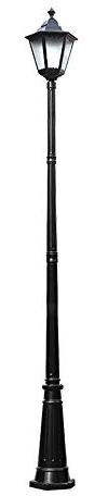 Farola Tradicional E27 De Un Solo Cabezal Para Exteriores Ip65, Resistente Al Agua, De Vidrio, Poste Alto, Luz De Pilar, Lámpara De Columna De Camino De Aluminio Retro Europea,Black-Height 3m