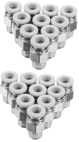 Gatuida 20pcs Sturdy Printer Push Fit Connectors Air Quick Connect Fittings Npt Thread Connectors Push in Fittings
