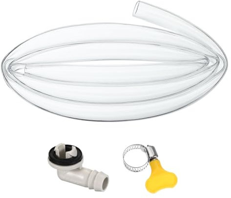 PATIKIL 3.3Ft Air Conditioner Drain Hose, 1 Set Universal AC Drain Hose Portable Leakproof Air Conditioner Drain Kit with 15mm Hose Connector and Clamp for Window AC Mini Split Unit Part