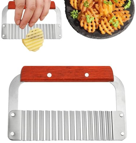 Knisterschneider für Gemüse,Wellenschneider für Gemüse | Wellenförmiger Gemüseschneider aus Edelstahl - Multifunktionaler Pommes-Frites-Schneider, gewelltes Schneidwerkzeug für die Küche zu Hause, Gur