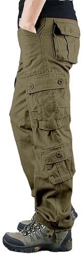 Elastische Arbeitshose für Herren – leichte Cargohose, wilde Cargohose, schwarze Cargohose, Arbeitshose, Cargohose, Outdoor-Cargohose, Kampfarbeitshose, Größen 28 bis 44, mit Knopf und Reißverschluss,