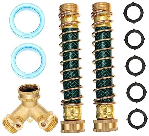 CIMAXIC Kit Divisor De Manguera Universal Conector De 2 Vías Accesorios De Acero Y Latón En Espiral A Prueba De Fugas
