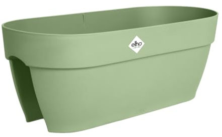 elho Vibia Campana Flower Bridge 60 - Blumenkasten Balkon mit Halterung - 100% recyceltes Plastik - L 59 x B 26 x H 22 cm - Grün/Pistazien Grün
