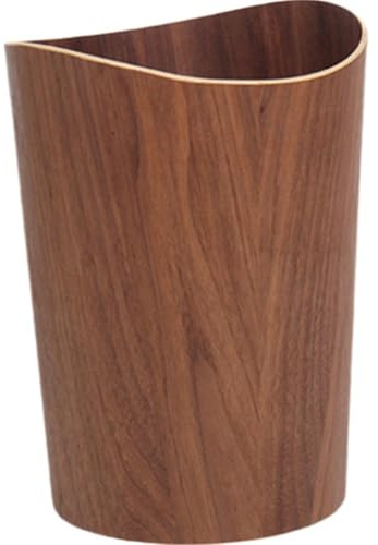 Luxylei Corbeille À Papier en Bois 9l, Poubelle sans Couvercle, Baril De Déchets en Bois Massif, Poubelle Vintage, Poubelle Ronde pour Bureau Chambre À Coucher