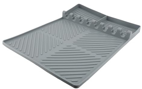 Qcwwy Silikonspatelmatte, Anti -Slip -vielseitiger Seitenschelfrückungswerkzeugmatte Grill Matte Leichte Tropfwassermatte Silikonmatte Raumsparung für Heimküche Arbeitsplatte