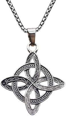 Auriselle Viking Collana in acciaio inossidabile da uomo con ciondolo a nodo celtico, Hip Hop Norse Streetwear Jewellery, Punk Retro Rap Culture Accessories for Men Boys, Party Chain Gift, 50cm