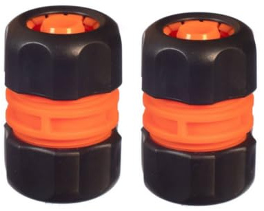 HydroSure Hose Repair Connectors - Pack of 2 Heavy-Duty Garden Hose Inline Joiners for Quick Fix and Seamless Water Flow, Easy-Fit Connectors to Repair Split or Damaged Hose Sections