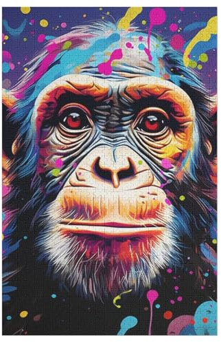 AFFE Puzzle 1000 Teile, Holzpuzzle Herausforderndes Geschicklichkeitsspiel Für Die Ganze Familie, Kinder Erwachsenenpuzzle Ab 12 Jahren （78×53cm）