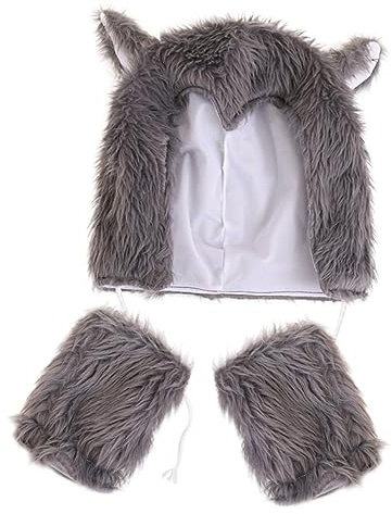 Holibanna 1 Satz Wolfshut Für Halloween-party Cosplay-party Flauschiger Wolfshut Mit Handschuhen Für Bühnenauftritte Festivals