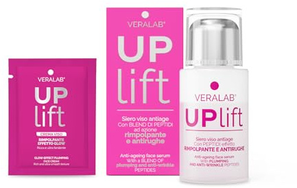 Veralab Uplift, Siero Viso Antirughe, Rimpolpante e Illuminante con Oli Nutrienti e Peptidi, Adatto a tutti i Tipi di Pelle, 30ml