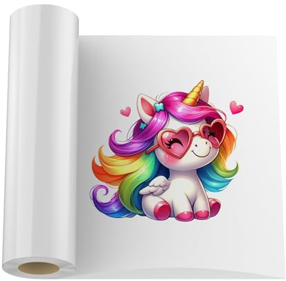 Victool Rouleau de feuilles de transfert DTF, 33 cm x 100 m Papier de transfert PET pré-traité brillant, directement sur film pour tous les imprimantes de sublimation et DTF, pour sacs, T-shirts