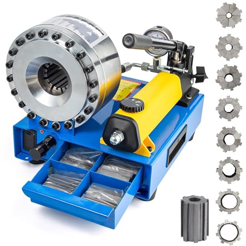 CIELOBLOEN Crimper Idraulico, crimpatrice Portatile per Tubi Flessibili con 8 Set di matrici per Tubi Flessibili ad Alta Pressione in sistemi automobilistici, escavatori e Idraulici