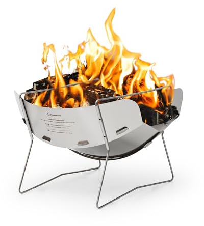 Thous Winds Faltbare Feuerschale Outdoor, mit Grillrost und Aufbewahrungstasche, Ultraleicht, Tragbare, Kompakt, Schnell Aufgebaut