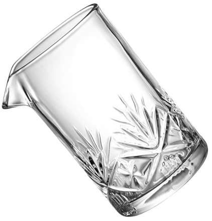 Cabilock Vaso Mezclador para Cócteles 700 Ml Vidrio Fondo Grueso Tallado Antideslizante para Bar y Hogar Vaso Agitador Profesional para Bebidas