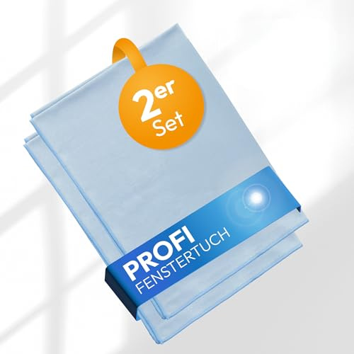 Wowtowelz Streifenfrei reinigen nur mit Wasser - Fensterputztücher für Glas, Auto, Küche, Bad - Clear Pro Fenstertuch Set 2er Set Hellblau 80x60cm