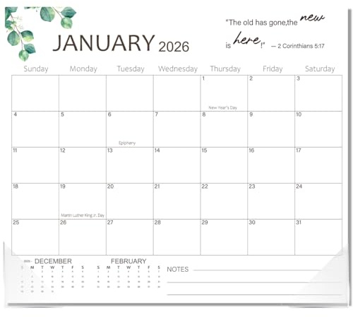 Yigney Fridge Calendar - Magnetic Calendar For Refrigerator Christian Calendars For Planning And Organizing Your Life 13 X 11 Inch, Easy Planning 2026 Monthly Bible Verse Wall Calendars
