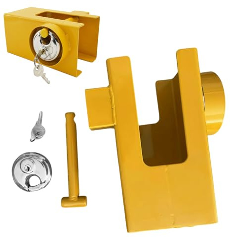 Släpvagnslås – rostfritt stål 20 x 10 x 8 cm tjock solid anti-jäst antirost | släpvagn tongue coupler lås med tung plikt konstruktion, cargodörr, behållare säkerhet | RV Truck Boat Van