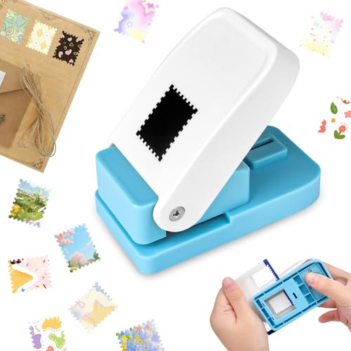Rectangular Postage Stamp Punch, Stamp Puncher, Paper Hole Punch, Portable Manual Paper Punches for Crafts, for Crafting Scrapbooking, DIY Card Making, Arts Crafts Supplies
