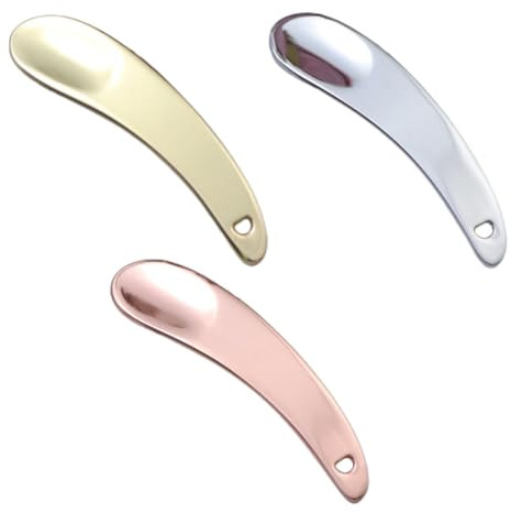 GOOHOCHY 3 Pcs Cuillères à Crème en Alliage de Zinc pour Sérum et Argile Cicatrisante, Cuillères Cosmétiques Incurvées pour Produits de Beauté DIY et Voyage