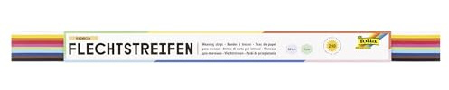 folia 70220 – Intrecciato Strisce, 50 x 2 cm, 200 Pezzi, sortiertbunt