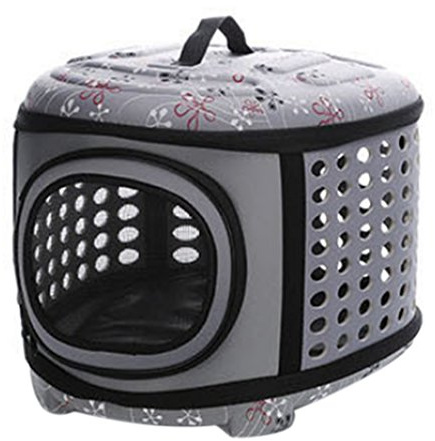 Trageboxen, Likeluk Faltbare Hundebox Haustier Transportbox Klappbar Autobox gepolstert Katzen Henkel Tragetasche,46×35×30cm