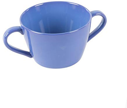 Bol antidérapant avec anses en porcelaine extra dure - Bleu