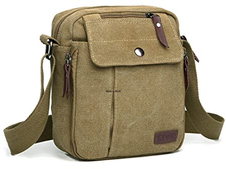 Kono Man Bag with Multi Pockets Canvas Cross Body Messenger Bag for Men