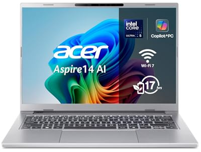 Acer Aspire 14 AI Copilot+ PC, Portátil 14, Core Ultra 5,16GB RAM, 512GB SSD