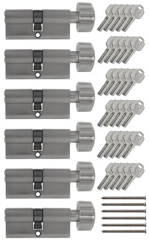 6x Knaufzylinder KD 80 mm 40/40 gleichschließend inkl. 30 Schlüssel