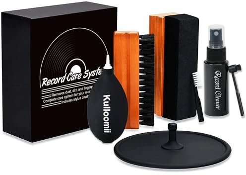 7-In-1 Kit Pulizia Vinile Di Kulloomii | Soluzione Per La Pulisci Dei Dischi In Vinile | Liquido Antistatico Per Vinili | Antistatico Spazzola | Pulitore Puntina Giradischi ecc.