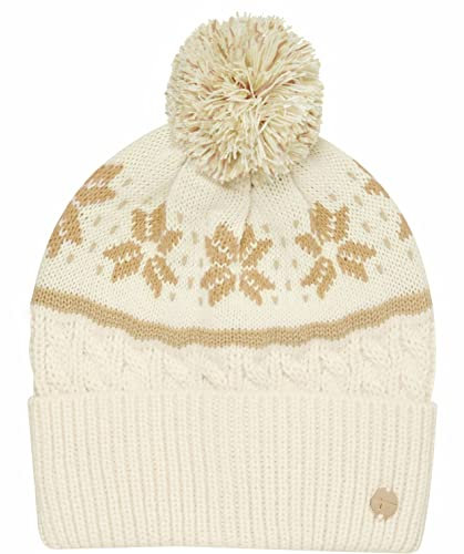 Tamaris Damen Zapopan Bommel-Mütze, Antique White-Beige, OneSize