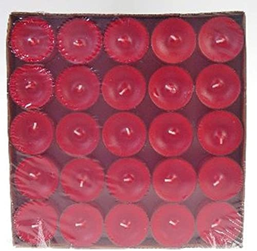 Løgum Kloster Lys Dänisch Nightlights, Teelichter 50er Box transparente Hülle Brenndauer +/- 8 Std. (Rot 05DS)