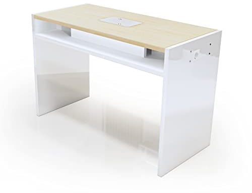 Professioneller Nageltrockner mit Nagelabsaugung, 104 x 50 x 77 cm, Modell Worker Simple (Eiche + Sauger 400)