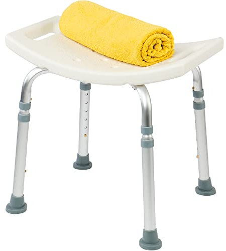 GOVITA - Sedia da doccia per Anziani Bagno, Sedile per Vasca da Bagno Antiscivolo, Sedia Vasca Disabili Regolabile, Seduta Vasca da Bagno con piedi Regolabili Bianco