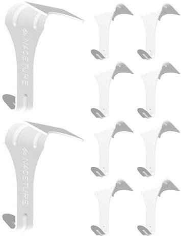 Picture Hanging Hook– Picture Rail Hooks White 10 Pack Heavy Duty Picture Molding Hangers – Works on Nylon and Steel Cable | Works with nylon cords and steel cables for adjustable picture displays.