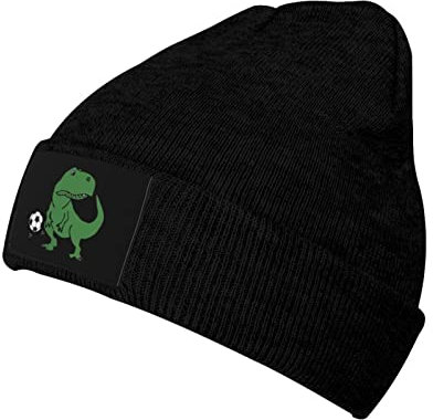 501 Herren Damen Beanie Niedliche T-Rex-Dinosaurier, Die Fußball Spielen Slouchy Beanie Mütze Warme Kopf Wraps Bequeme Kindermütze Adult Outdoor