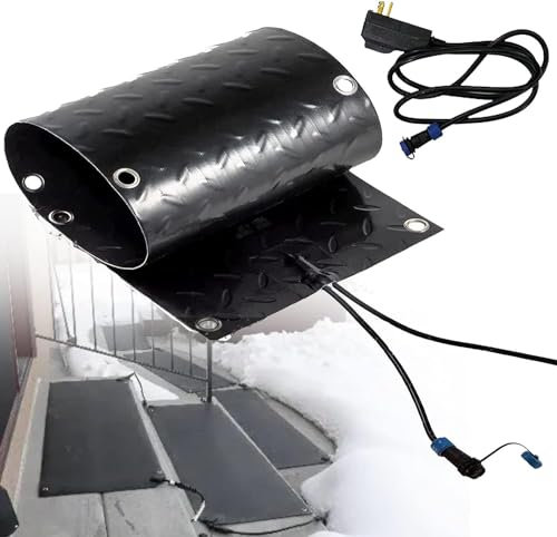 Schneeschmelzende Matten for den Außenbereich, rutschfeste beheizte Gehwegmatte, Haus- und Wohntreppen Schneeschmelzende Matte, beheizte PVC-Matte mit 5 Fuß Netzkabel ( Size : 15*20in(38.1*50.8cm) )