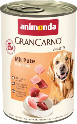 animonda Grancarno hundfoder våt, våtfoder för hundar vuxna med kalkon 6 x 400 g