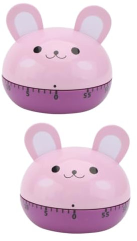 Ciieeo 2pezzi Timer Meccanico Forma Di Animale Per Cucina Timer Da Tavolo Senza Batteria Per Gestione Del Strumento Di Promemoria Per Cucinare e Festività Design Compatto e Facile Da