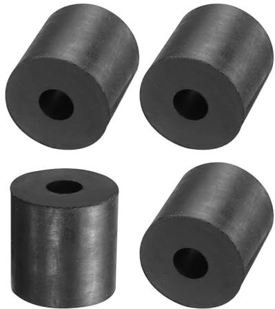 QUARKZMAN 4 Stück Gummi Unterlegscheiben Gummispacer 30mm Außendurchmesser 10mm Innendurchmesser 30mm Dicke Gummi Abstandshalter Runde Distanzhülsen für Haus Auto Zubehör Schwarz