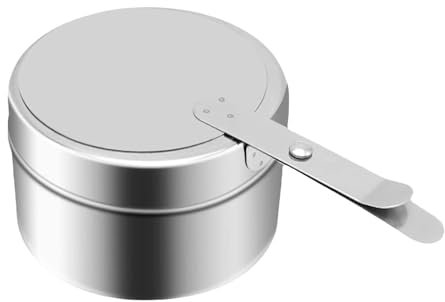Mimoqk Latas para calientaplatos, latas para calientaplatos, Quemadores para calentadores de alimentos de acero con soporte térmico, Quemadores calientaplatos con tapa de seguridad, calentador de gel